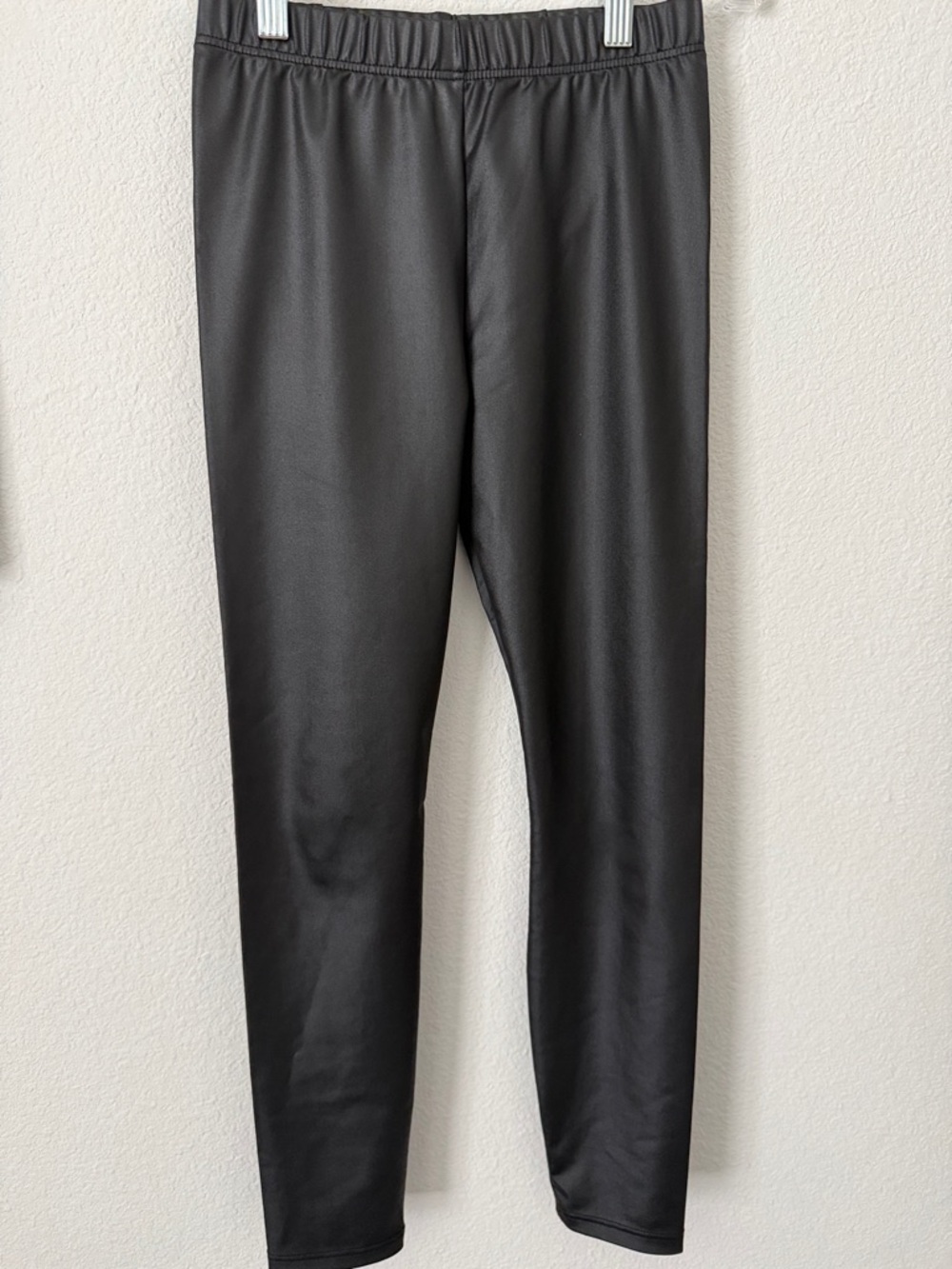 Girls leather look leggings